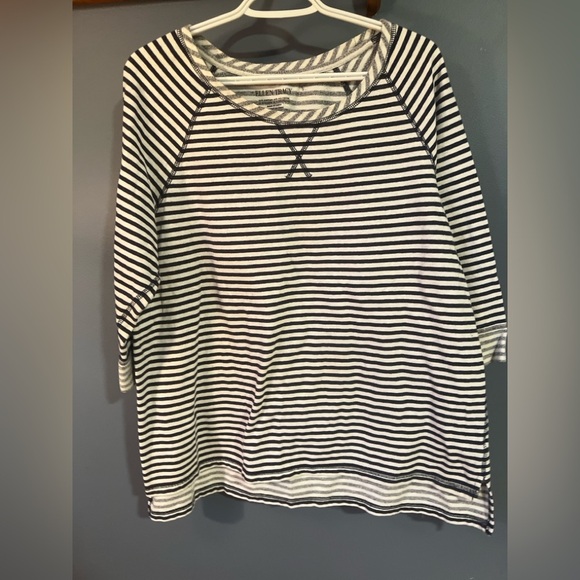 Ellen Tracy Black and White Striped Women's Top XL - Picture 1 of 4